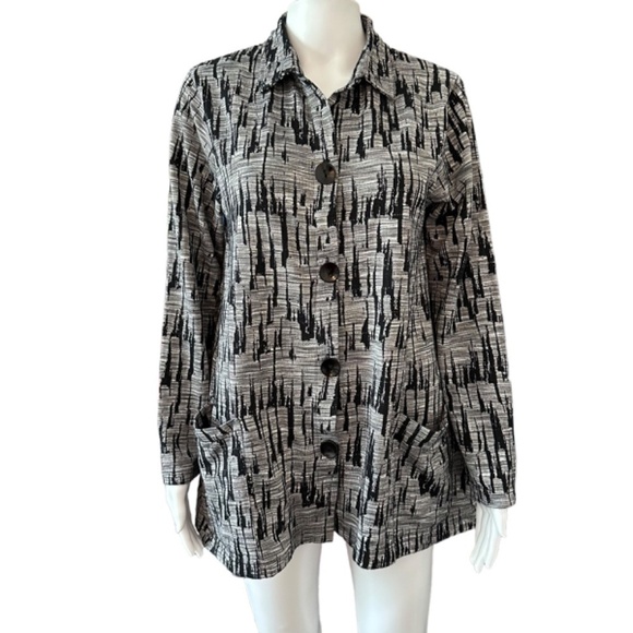 PARSLEY & SAGE Womens S Over Shirt Light Jacket Pockets Abstract Print Artsy - Picture 3 of 14